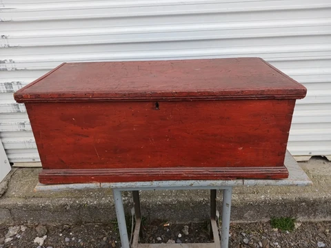 Antique Primitive 1800's 31" Tulip Poplar Carpenters Wooden Tool Chest Cover