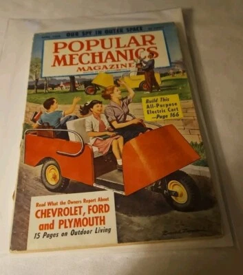 1958 April, Popular Mechanics  Magazine, Build All-Purpose Electric Cart (MH51) - Image 1 of 2