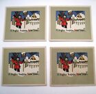A Cute Set of (4) New Year Card's by The Buzza Co. w/ Boy Shoveling Snow  *