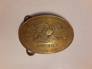 GT CRYSTAL PALACE EXHIBITION AMERICA - E PlURBUS UNUM Eagle Vtg. Belt Buckle - Picture 1 of 7