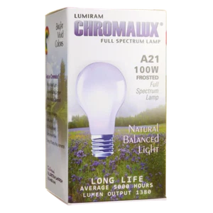 Chromalux Light Bulb - A21 Frosted 100W 100 Watt 1 Unit - Picture 1 of 1