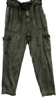 Splendid Pants Womens Sz 28 Paperbag Cargo Olive Green Soft Silky RW0130X New