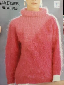 Jaeger Knitting Pattern 5576 Mohair Gold Sweater 32-38 - Picture 1 of 1