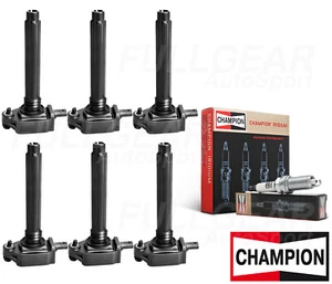 CHAMPION IRIDIUM PREMIUM SPARK PLUG + ENGINE IGNITION COIL SET FOR DODGE 3.6L V6 - Picture 1 of 3