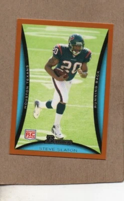 steve slaton houston texans rc bowman 189 181/250 2008 - Image 1 of 2