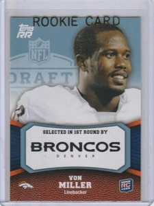 VON MILLER ROOKIE CARD 2011 Topps #'d SP BLUE RC Denver Broncos Football Star! - Picture 1 of 2