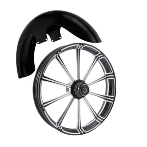 23'' Front Wheel Rim Hub Single Disc Fender For Harley Touring Road King 2008-25 - Picture 1 of 12