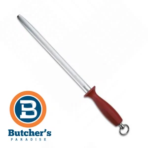 Butcher's Victorinox Oval Fine Cut 12" Knife Sharpening Steel Red Handle | 78623 - Picture 1 of 2