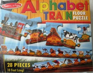 Melissa & Doug Alphabet Train Floor Puzzle 10 ft Long 28 pcs NIB New 3+ - Picture 1 of 1