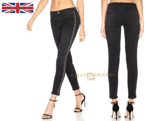 Hudson Luna Super Skinny Side Chain Crop Ankle Jeans Pants Black Women's Size 26 - Picture 1 of 7