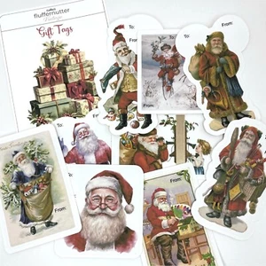 Pegatinas de etiqueta de regalo de Santa Claus, regalo de Navidad inspirado vintage hacia y desde pegatinas - Imagen 1 de 11