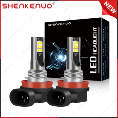 2x 6000K Xenon White H11 H8 LED Fog Lamp Light Bulbs for Toyota Tundra 2014-2020 - Image 1 of 4