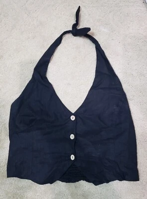 Top halter recortado Love Tree para mujer, negro, usado, talla grande Foto 1 de 3