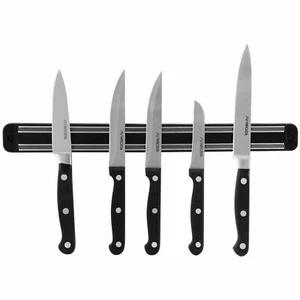 Portacoltelli magnetico nero naturale resistente 20 cm striscia utensili da cucina blocco sto - Foto 1 di 3