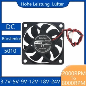 3.7V-24V Lüfter DC Brushless 50x50x10mm 2Pin für Computer,3D Drucker,Modellbau - Bild 1 von 8