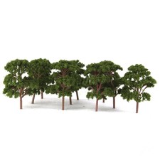 10x Alberi Di Baniano Modello Treno Ferrovia Paesaggio, 1:75 Verde Scuro