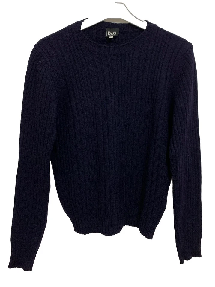 Suéter DOLCE GABBANA Azul Talla L Grueso Manga Larga Hecho en Italia #Z18 Foto 1 de 4