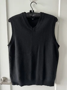 Club Room Black 100% Lambs Wool Sweater Vest - Picture 1 of 2