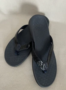 Vionic Tide Navy Blue Thong Sandsls Sequin Strap sz 10 - Picture 1 of 5