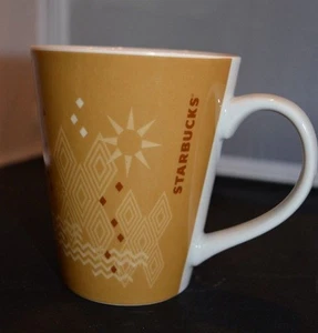 Tazza Starbucks 2013 tazza da tè caffè disegni geometrici in beige marrone e bianco - Foto 1 di 2