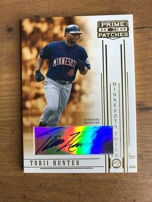 2005 PRIME PATCHES TORII HUNTER AUTOGRAPH - BEAUTIFUL CARD AND AUTO - TWINS - Image 1 of 2
