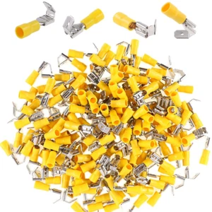 100 PACK Piggyback Spade Crimp Electrical Wire Connectors AWG12-10 - Picture 1 of 2