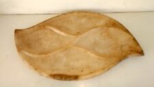 Antique Old Hand Carved Italian Marble Mango Shape Carved Unique Royal Tray Plat