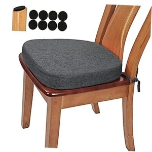 Thickened 2.5" Friendly Woven Fabric Dining Chair Cushion, U-Shape 1 Dark Gray - Picture 1 of 7