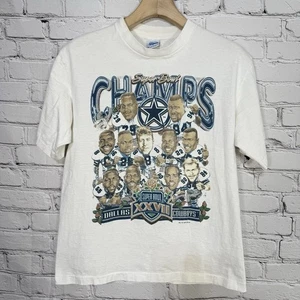 Vintage 1993 Dallas Cowboys Super Bowl Champs Caricature T-Shirt L Salem Tag USA - Picture 1 of 20