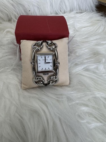 Orologio Gucci Argento Quadrato Quadrato Bracciale Acciaio Inox Link Usa Dalppone