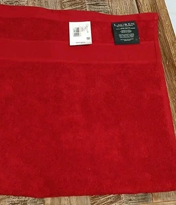 Ralph Lauren Sanders Solid  Cotton Hand Towel 16"x 30 Cherry Red - Picture 1 of 10