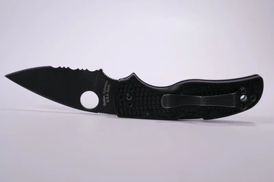 Spyderco Native 5 Folding Knife 3 Part Serrated CPM S35VN Steel Blade Excellent - Image 1 of 4