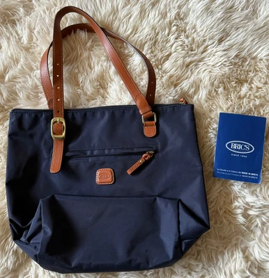 Bolso de Mano Bric’s Milano X-Bag/X-Travel Mujer’s Cercanías Correa de Cuero Azul Marino Foto 1 de 4