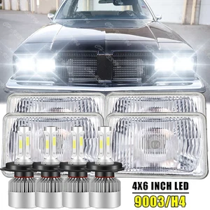 4pcs 4x6"GLASS Led Headlights Hi/Lo H4 fit 1980-1988 Oldsmobile Cutlass Supreme - Picture 1 of 12