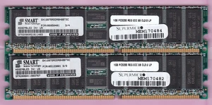 2GB 2x1GB PC-3200R DDR-400 ECC REG SMART MODULAR SX12872RDDR8H8BTSC Memory Kit - Picture 1 of 2