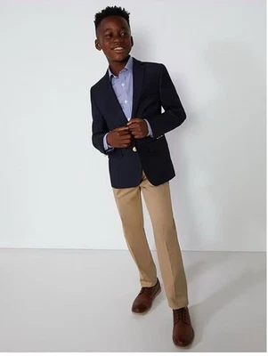 Blazer chaqueta deportiva de mezcla de lana azul marino etiqueta dorada club clase regular talla 14 para niños Foto 1 de 4