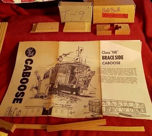 Braced Side Caboose Red Ball Model HO Kit Wood Metal NiPpy Details Early Scarce - Foto 1 di 6