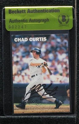Tarjetas de folleto de edición privada BAS 1998 Chad Curtis Beckett calcomanía auténtica automática Foto 1 de 2