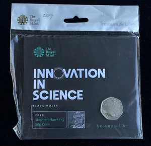 Moneda de 50 peniques Innovation of Science 2019 BUNC Royal Mint paquete sellado - Imagen 1 de 2