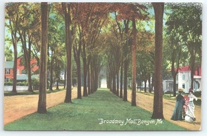 Postal Broadway Mall Bangor Maine publicada 1910 - Imagen 1 de 2