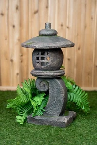 24IN H Gray Stone Lantern Statue Garden Decor Garden Statue Pagoda Yard Decor - Picture 1 of 6