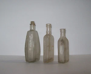 3 botellas de vidrio vintage para cura de medicina de farmacia: Wildroot, extractos de Sauer + - Imagen 1 de 12
