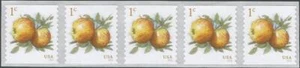 Strip of 5 stamps - Scott 5037 - 1 cent - Apples - 2016 - Self Adhesive - MNH - Picture 1 of 1