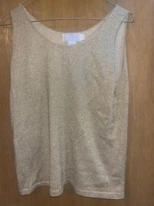 Doncaster Tank Top Sz Small Gold Cotton Stretch Sleeveless Pullover - Picture 1 of 4