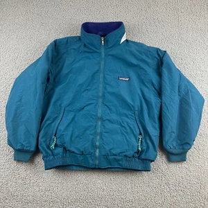 Patagonia Jacket Kids 12 Green Zip Sherdinchilla Fleece Lined Bomber Vintage - Picture 1 of 9