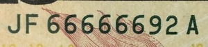 2009 10$ Ten Dollar Note Near Solid FANCY NUMBER - Graded Gem UNC 66 PPQ - Picture 1 of 3