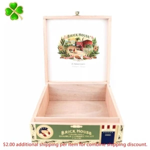 Caja de cigarros de madera vacía Brick House Churchill doble Connecticut 8" x 8,25" x 2,75" - Imagen 1 de 12