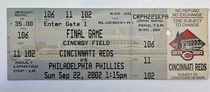 Cinergy Field Riverfront Stadium Reds letztes gespieltes Spiel Ticket 22.9.2002 Finale - Bild 1 von 11
