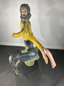 Vintage Mexiko bemalte Volkskunst Tintenfischbaum Elvis Eiche Skulptur (Treibholz) - Bild 1 von 16