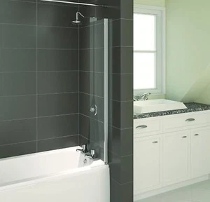 Aqualux 4 Splash Guard Fixed Bath Guard 1400 x 200 mm Silver Finish - Picture 1 of 2
